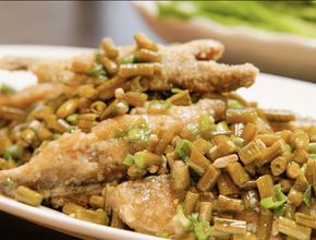 Crispy Fried Fish with Chopped Pickled Long Beans
